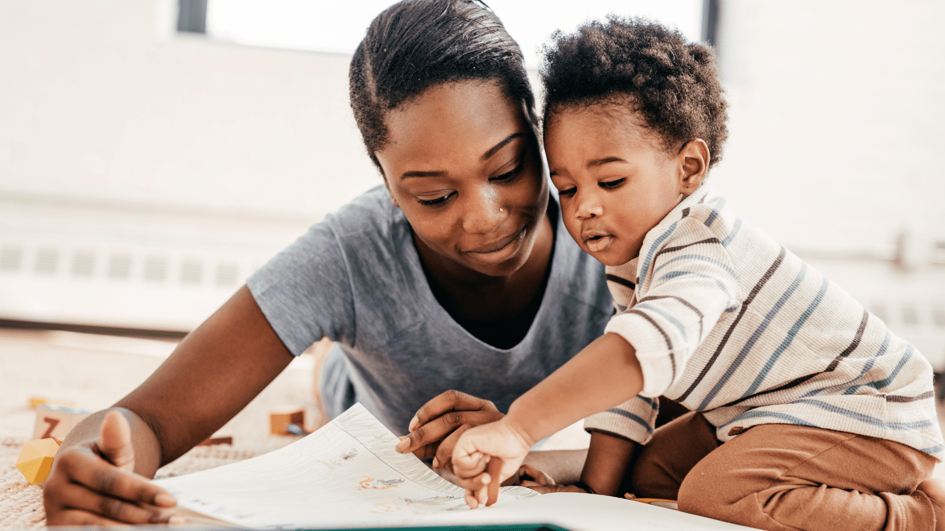 Mother and Son Reading